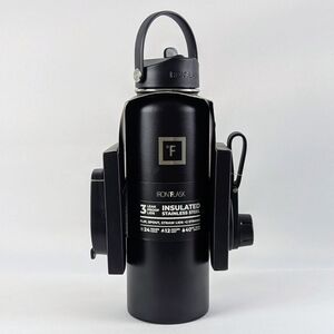 Iron Flask Stainless Steel 3 Lids Leak Proof Insulated Wide Mouth 40 oz. Black